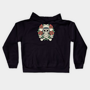 Cowboy Skull tattoo art Kids Hoodie